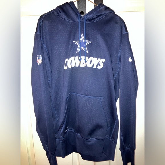 NIKE THERMA-FIT HOODIE DALLAS COWBOYS NFL NAVY BLUE MEDIUM SWEATER LIKE NEW - Picture 1 of 8